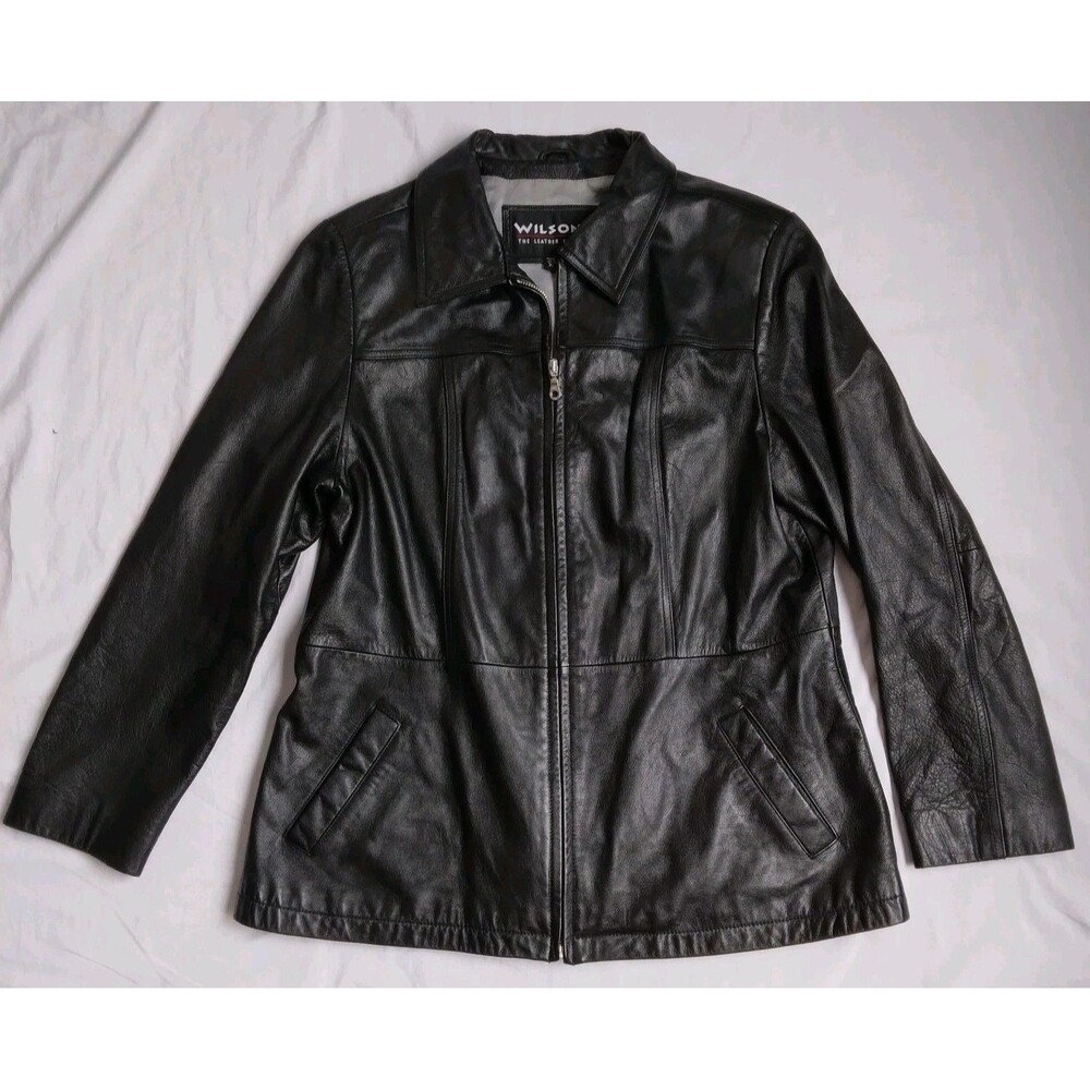 Wilsons Leather Jacket Classic Moto Biker Women's Size XL